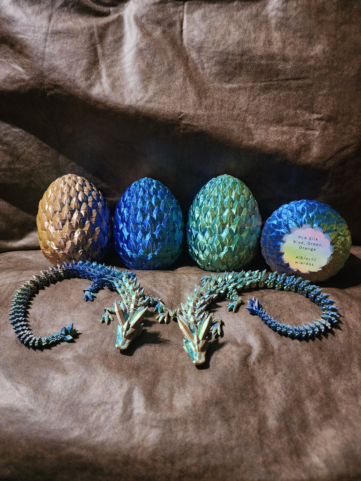 Medium size crystal dragon and egg