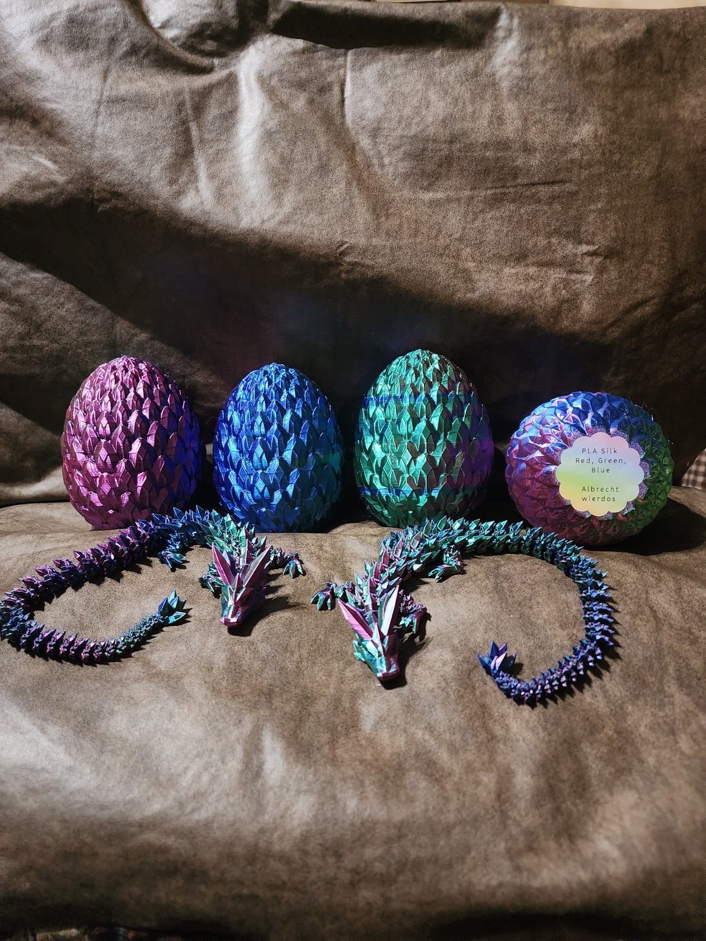 Medium size crystal dragon and egg