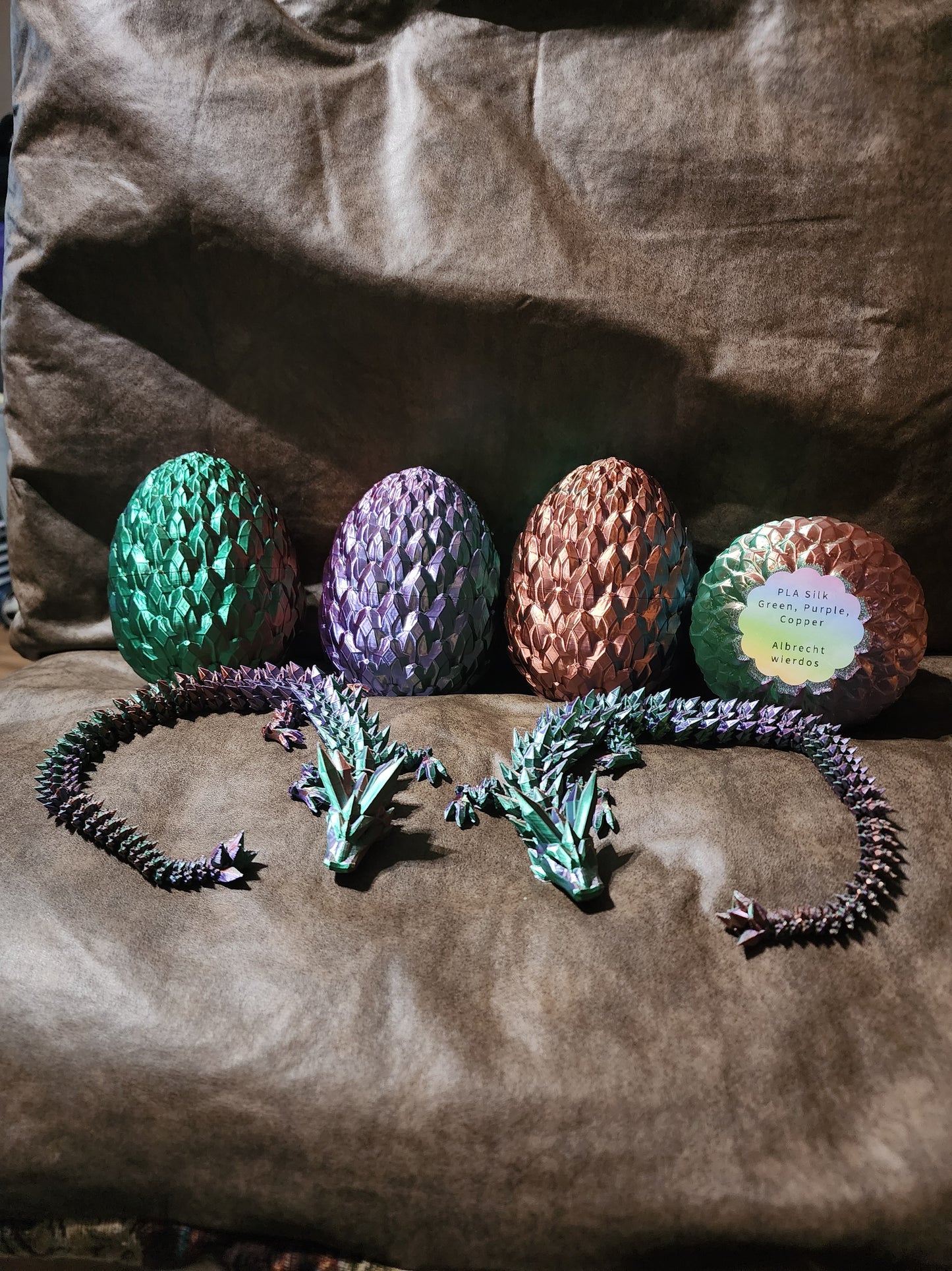 Medium size crystal dragon and egg